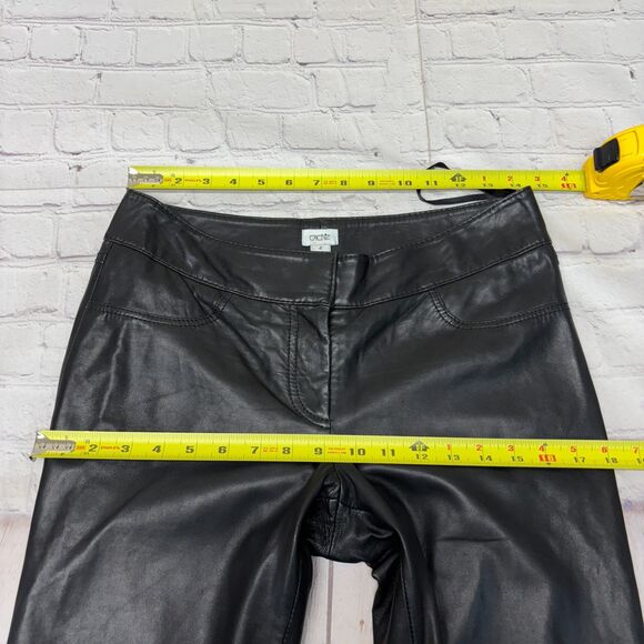 Vintage Cache Women 100% Leather Pants Size 4 Straight Leg Y2K 90s C042 -15 - Picture 2 of 16